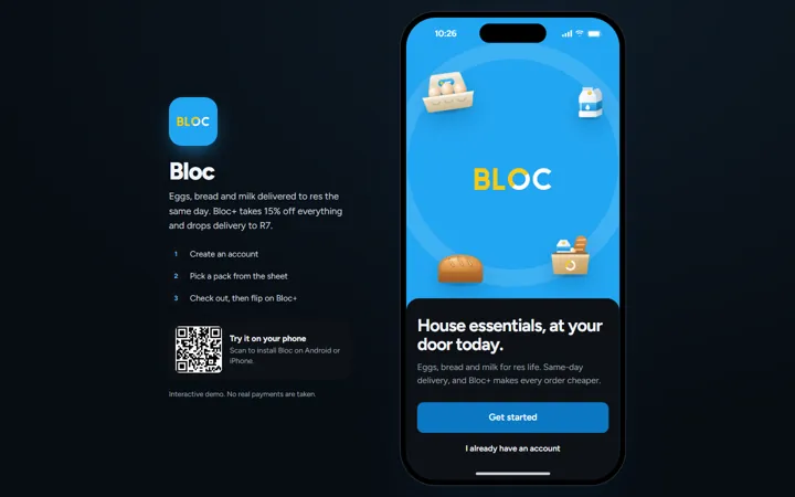 The Bloc website on a laptop