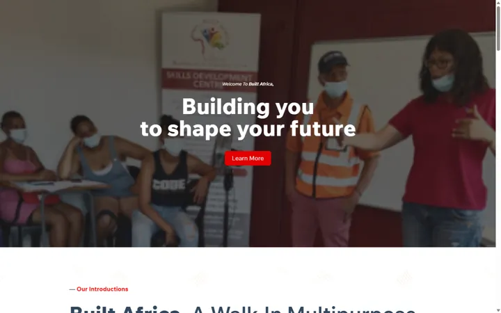 The Built Africa website on a laptop