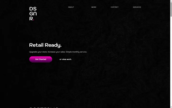 The Earlier studios: DSGNR and K website on a laptop
