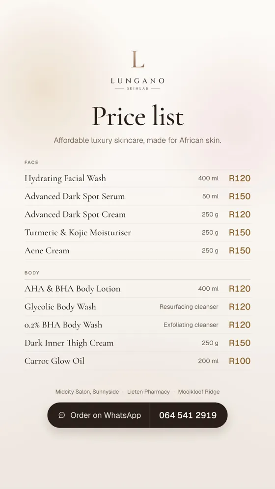Lungano Skinlab: lungano prices