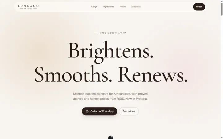 The Lungano Skinlab website on a laptop
