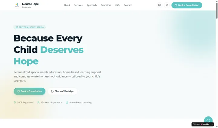 The Neuro Hope website on a laptop